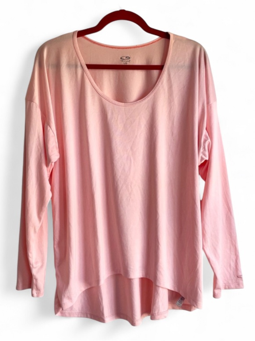 Champion Women's Pastel Pink Long Sleeve Active Shirt Size L